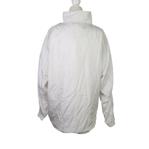 Vintage 90s Tudor Court white snap front windbreaker jacket XL - Picture 4 of 6